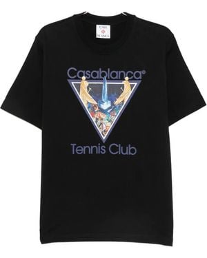 CASABLANCA Graphic-Print Crew-Neck T-Shirt - Black