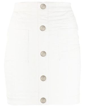 Balmain Mini High-waisted Quilted Skirt - White