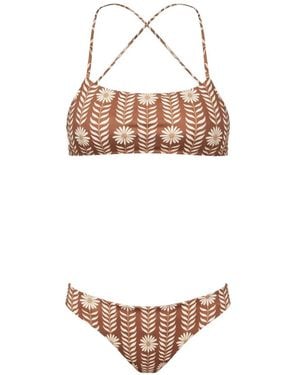 Osklen Daisy Floral String Swimsuit - White