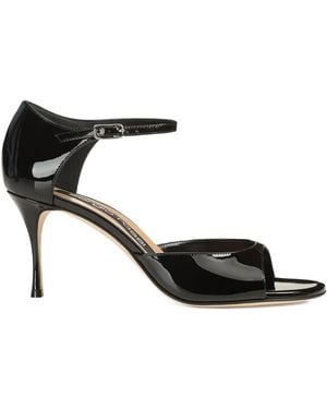Sergio Rossi 75Mm Leather Sandals - Black