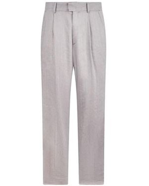 Roberto Cavalli Elegant Linen Trousers - Grey