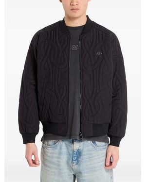 Filling Pieces Quilted Bomber Jacket - Black