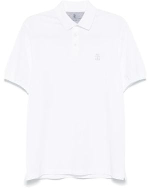 Brunello Cucinelli Polo Con Stampa - Bianco