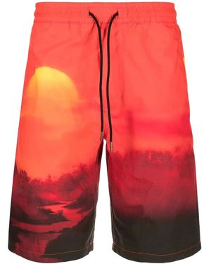 Maharishi Shorts Con Stampa - Rosso