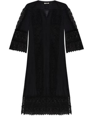 By Malene Birger Lace-Panel Midi Dress - Black