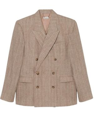 Jonathan Simkhai Lucas Striped Double-Breasted Blazer - Brown
