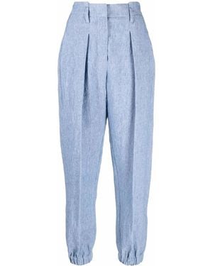 Brunello Cucinelli リネン テーラードパンツ - ブルー