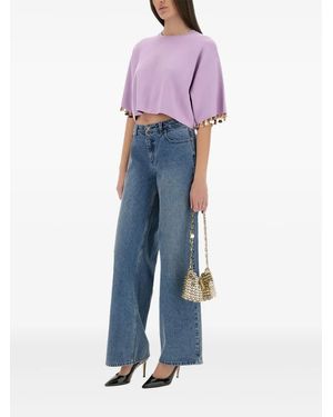 Rabanne Camiseta corta con detalles - Azul