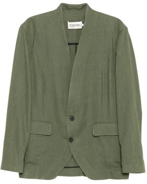 Tessitura Body Couture Single-Breasted Blazer - Green