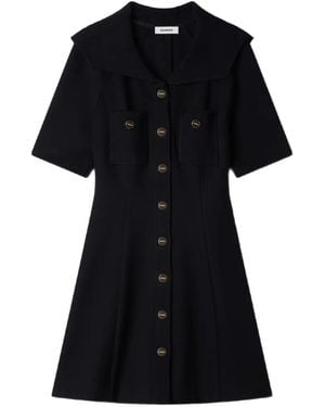 Sandro Sailor Collar Short Dress - Black