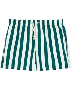 GASSA D'AMANTE Short De Bain Rayé À Lien De Resserrage - White