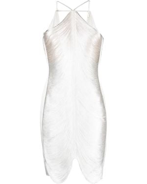 Cult Gaia Mara Halterneck Fringed Minidress - White