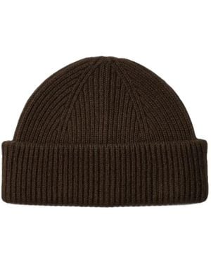 SELECTED Mason Sailor Ribbed Beanie Hat - Brown