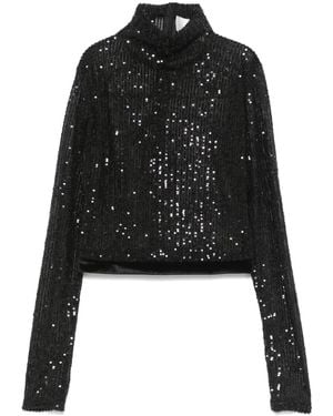 Atu Body Couture Blouse Brodée De Sequins - Noir