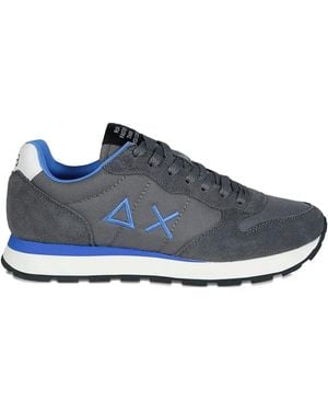 Sun 68 Tom Suede-Panelled Sneakers - Blue