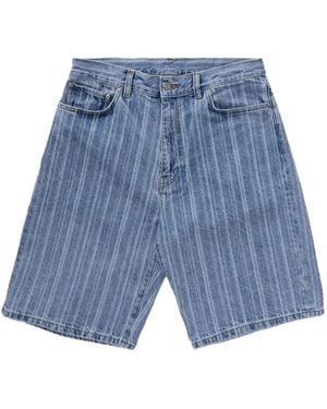 Carhartt Striped Denim Shorts - Blue