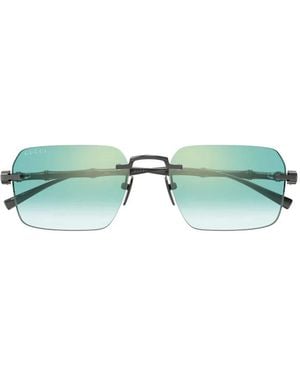 Gucci Bamboo Rectangle-Frame Sunglasses - Green