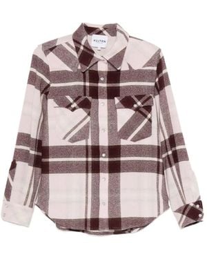 Kujten Camisa Lumber A Cuadros Con Botones - Rosa