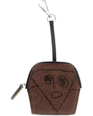 Plan C Pili And Bianca Graphic-Print Zip-Around Coin Purse - Brown