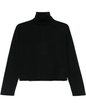 MM6 by Maison Margiela Cropped Jumper With Turtleneck - Black
