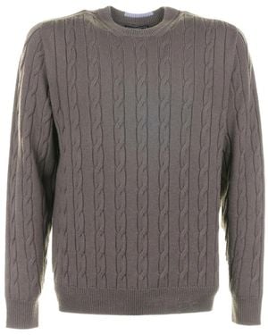 Peserico Pull En Maille Torsadée - Gris