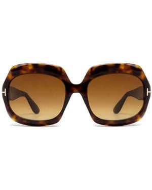 Tom Ford スクエアフレーム サングラス - ブラウン