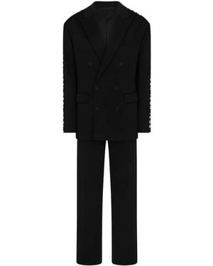 DSquared² Double-Breast Logo-Print Suit - Black