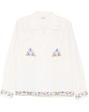 Bode Nouveau Vine Shirt - White