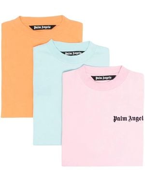 Palm Angels Logo-Print T-Shirt 3-Pack - Pink