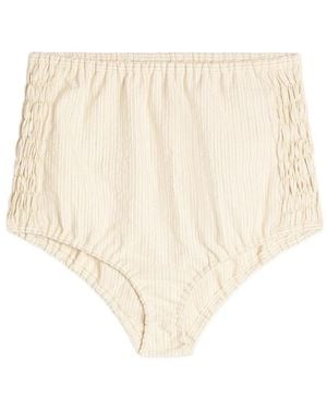Dries Van Noten Striped Micro Shorts - Natural