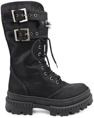 Madison Maison Chain-Detail Buckled Combat Boots - Black