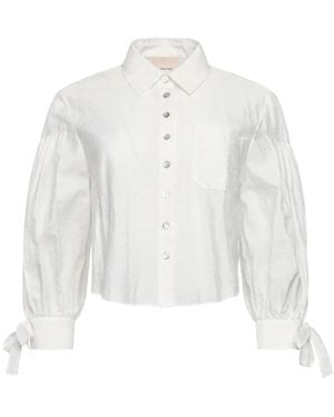 Cinq À Sept Finch Bow Sleeve Shirt - White