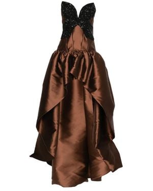 Costarellos Asymmetrisches Trägerkleid Mit Verzierung - Braun
