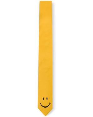 Moschino Smiley Face-Motif Tie - Metallic