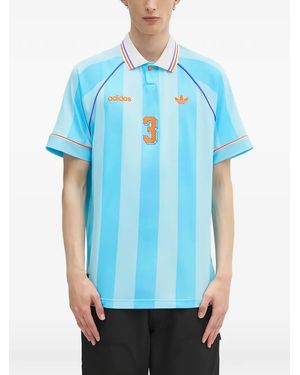 adidas Striped Polo Shirt - Blue
