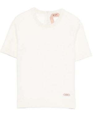 N°21 Jersey Con Cuello Redondo - Blanco