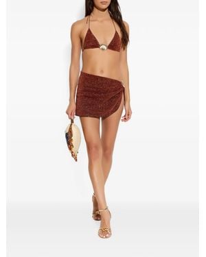 Oséree Lumière Shell Pareo Mini Skirt - Orange