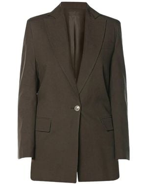 Just Cavalli Single-Breasted Peaked-Lapel Jacket - Brown
