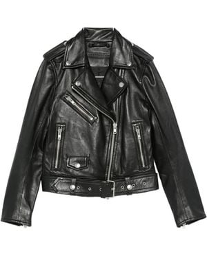Stand Studio Veste Zippée À Taille Ceinturée - Noir