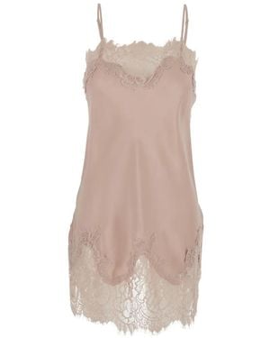 Gold Hawk Lace-Trim Mini Dress - White