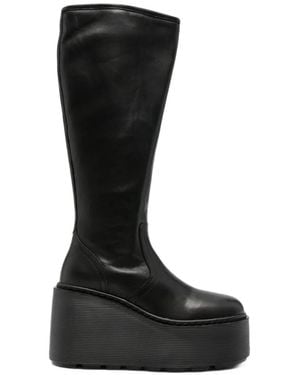 Vic Matié Stivale Xavier Platform Wedge Boots - Black