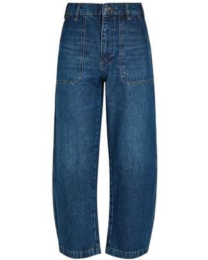 FRAME Ranger Patch-Pocket Wide-Leg Jeans - Blue
