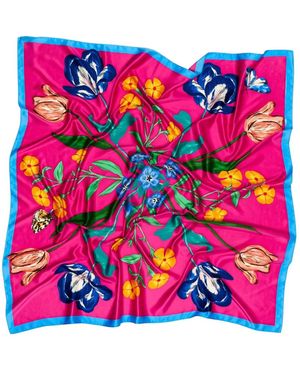 Bimba Y Lola Botanical-Flower Scarf - Pink