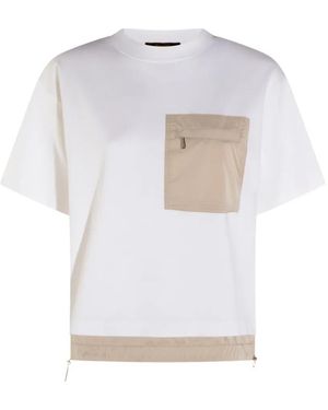 Moorer T-Shirt À Poche Poitrine - White