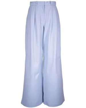 Twp Belt-Loops Leather Trousers - Blue