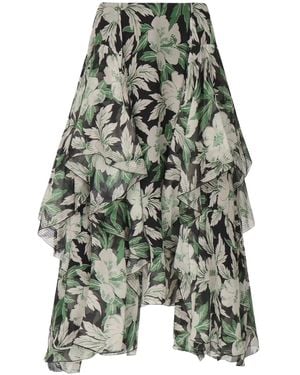 Loewe Falda con estampado floral - Verde