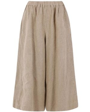 Comme des Garçons Elasticated-Waist Linen Pants - Natural
