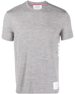 Thom Browne T-Shirt Mit Logo-Patch - Grau