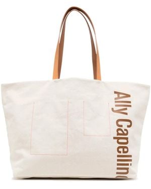 Ally Capellino Large Cleo Canvas Tote Bag - Natural