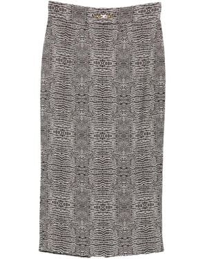 Elisabetta Franchi パイソンパターン ペンシルスカート - グレー
